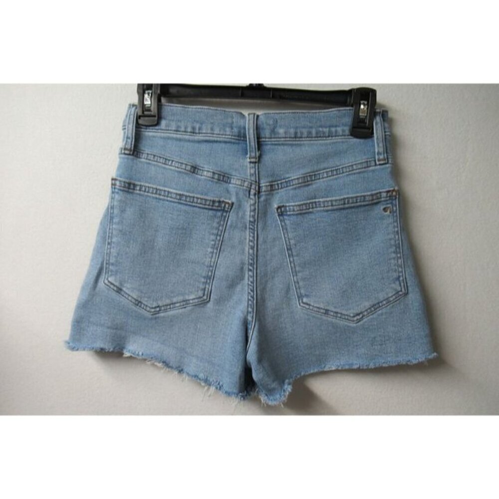 Madewell Shorts Woman's 26 Blue Light Wash Relaxed High Rise Denim Fringe Shorts - Picture 3 of 6